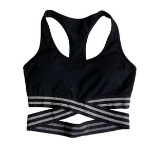 Lunair Australia Black Cross Front Athletic Padded Sports Bra Women’s Size Small